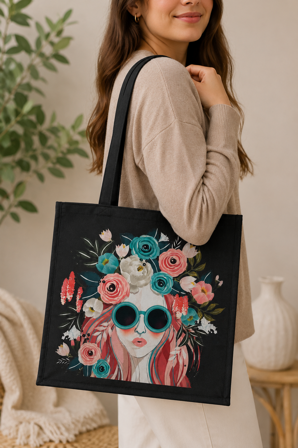 PRINTED CANVAS TOTE BAG